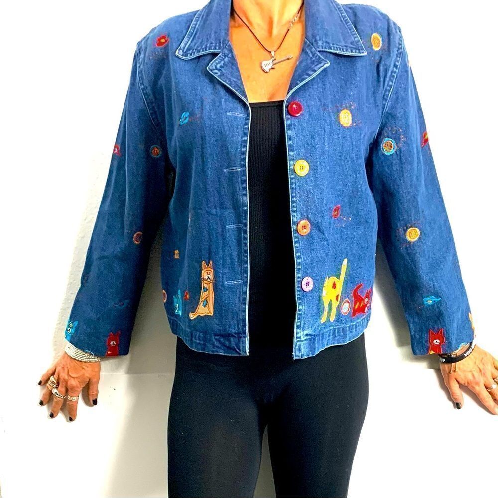 Vintage Cat Embroidered Jacket - Picture 2 of 12